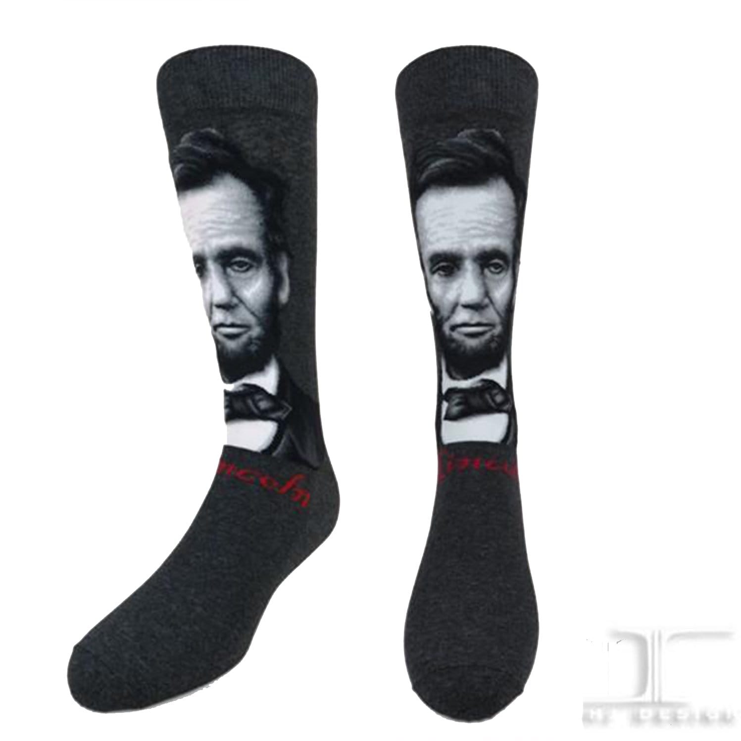 Abraham Lincoln Socks Unisex Crew Sock Medium / gray